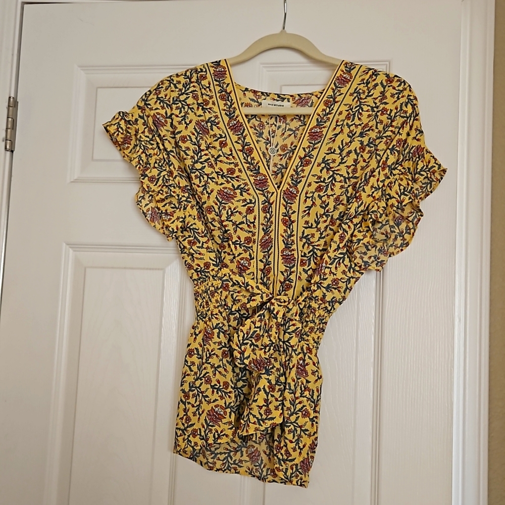 Max Studio Peasant Gold Blouse